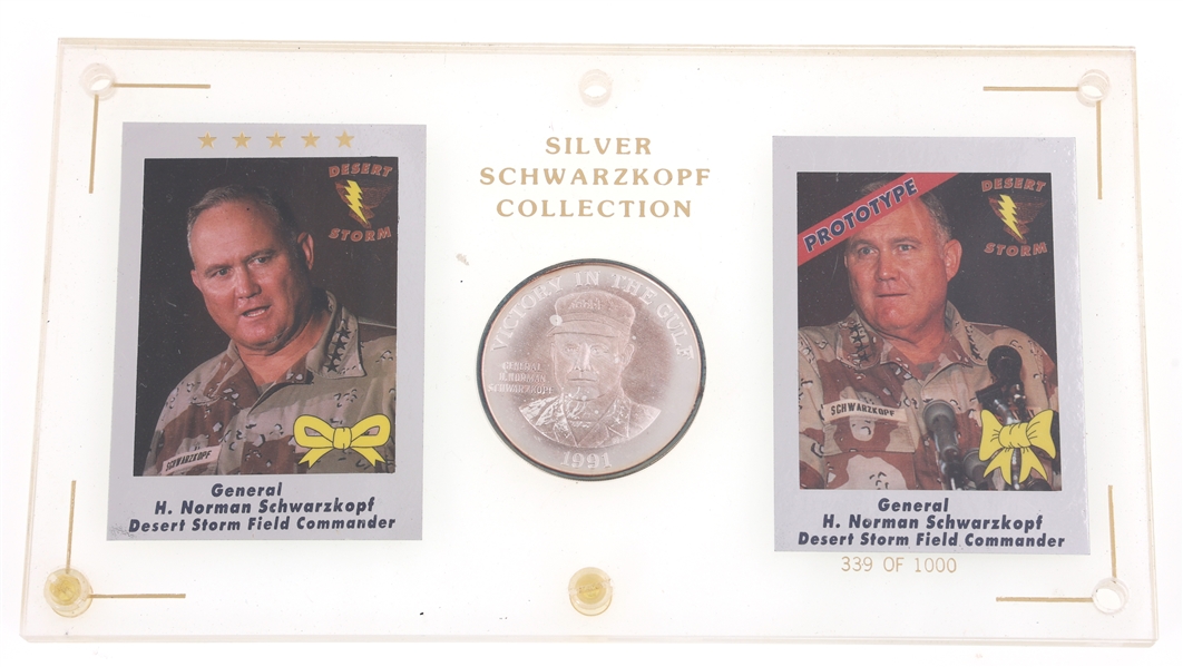 1991 US GULF WAR GEN. SCHWARZKOPF 2 OZ. SILVER ROUND