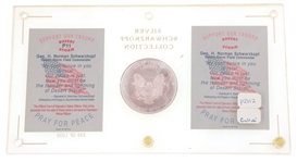 1991 US GULF WAR GEN. SCHWARZKOPF 2 OZ. SILVER ROUND
