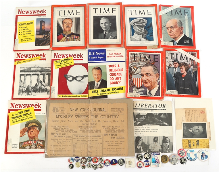 POLITICAL BUTTONS, MAGAZINES, AND EPHEMERA 