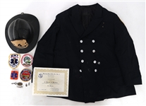 FIREFIGHTING & RESCUE PATCHES, JACKET, AND HELMET