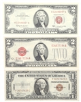 UNITED STATES $1 $2 RED SEAL HAWAII EMERGENCY NOTES