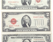 UNITED STATES $1 $2 RED SEAL HAWAII EMERGENCY NOTES