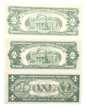 UNITED STATES $1 $2 RED SEAL HAWAII EMERGENCY NOTES