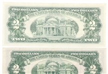UNITED STATES $1 $2 RED SEAL HAWAII EMERGENCY NOTES