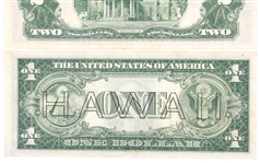 UNITED STATES $1 $2 RED SEAL HAWAII EMERGENCY NOTES