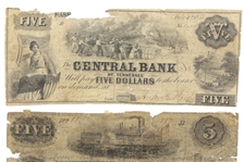 1800's $5 UNITED STATES OBSOLETE CURRENCY NOTES 