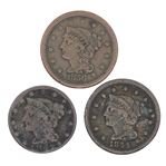 US BRAIDED HAIR LARGE CENT COINS