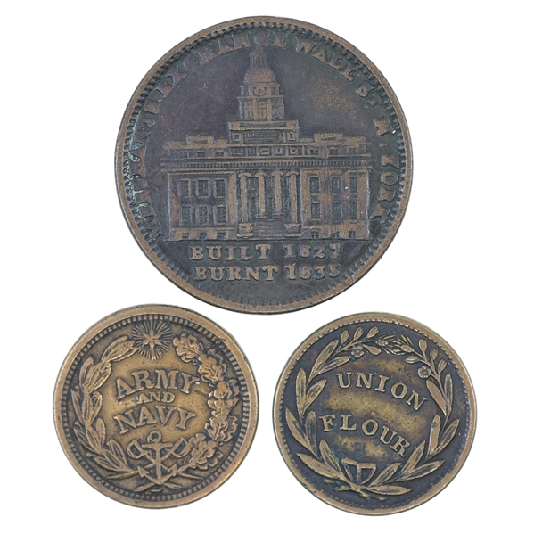 19th C. UNITED STATES TOKENS - HARD TIMES, CIVIL WAR