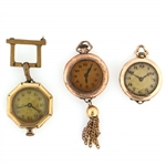LADIES GOLD FILLED CASE POCKET WATCHES - ELGIN & MORE