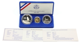1986 UNITED STATES LIBERTY GOLD & SILVER 3-COIN SET