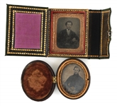1/9 PLATE TINTYPE PHOTOGRAPHS IN CASES