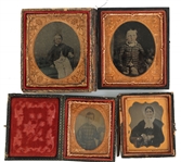 1/6 & 1/9 PLATE TINTYPE PHOTOGRAPHS IN CASES 