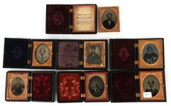 1/9 PLATE AMBROTYPE PHOTOGRAPHS IN CASES 