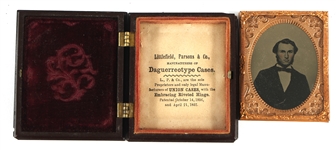 1/9 PLATE AMBROTYPE PHOTOGRAPHS IN CASES 
