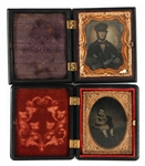 1/9 PLATE AMBROTYPE PHOTOGRAPHS IN CASES 
