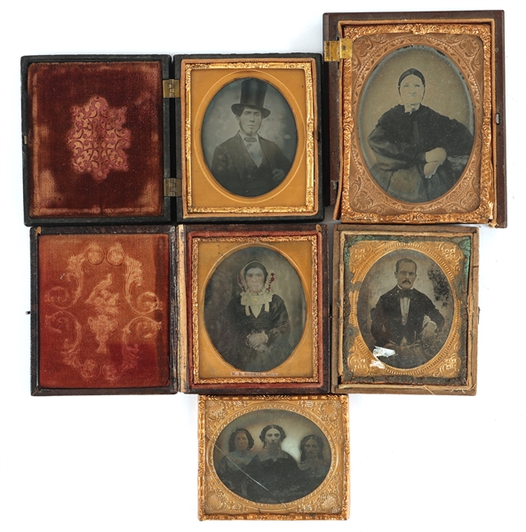 1/4 & 1/6 PLATE AMBROTYPE PHOTOGRAPHS 
