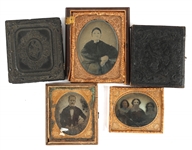 1/4 & 1/6 PLATE AMBROTYPE PHOTOGRAPHS 