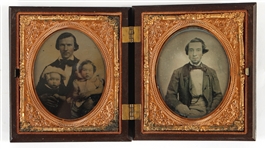 1/6 PLATE AMBROTYPE PHOTOGRAPHS AND CASES