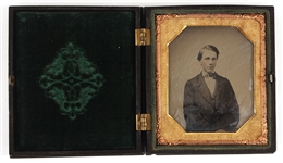 1/6 PLATE AMBROTYPE PHOTOGRAPHS AND CASES