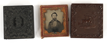 1/6 PLATE AMBROTYPE PHOTOGRAPHS AND CASES