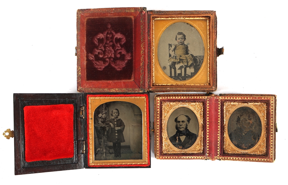 1/9 & 1/6 PLATE AMBROTYPE PHOTOGRAPHS