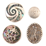 STERLING SILVER MEXICAN BROOCHES - TAXCO & UNSIGNED