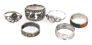 STERLING SILVER SEMI-PRECIOUS STONE & CZ FASHION RINGS