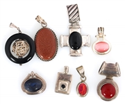 STERLING SILVER SEMI-PRECIOUS STONE PENDANTS