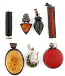 STERLING SILVER SEMI-PRECIOUS STONE PENDANTS