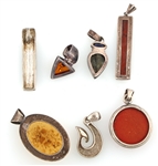 STERLING SILVER SEMI-PRECIOUS STONE PENDANTS
