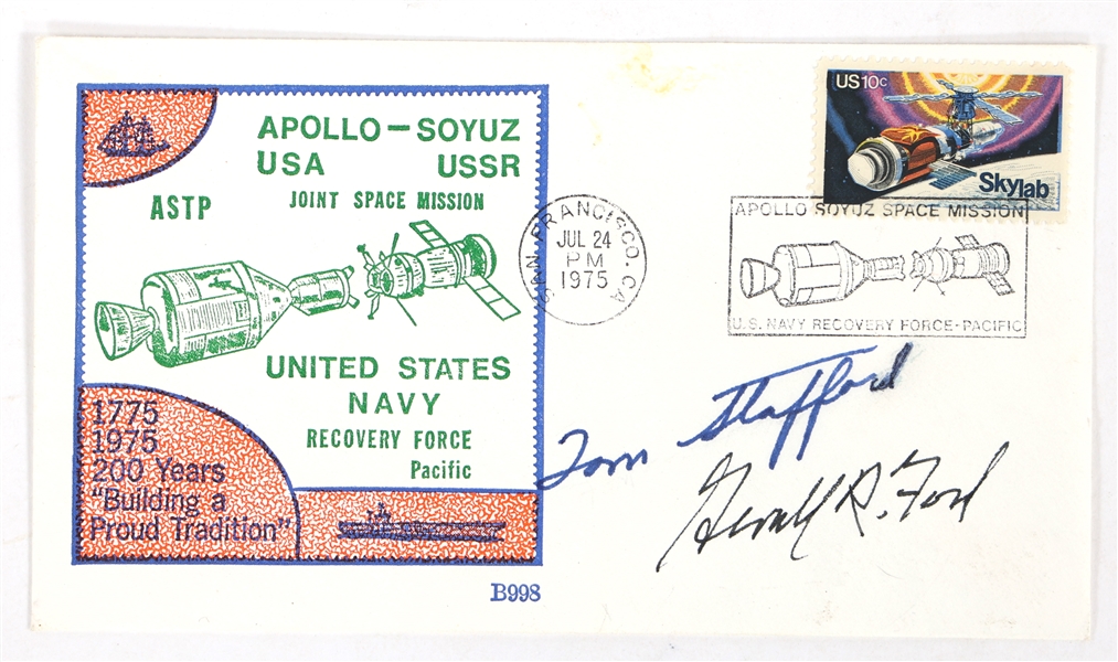 1975 APOLLO-SOYUZ SIGNED COVER TOM SAFFORD GERALD FORD