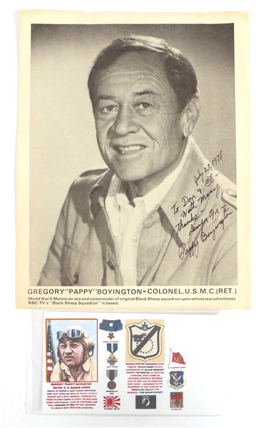 WWII GREGORY PAPPY BOYINGTON SIGNED PHOTO