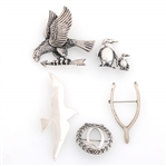 STERLING SILVER FASHION BROOCHES 