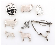 STERLING SILVER FASHION BROOCHES 