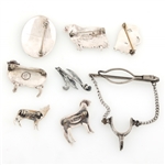 STERLING SILVER FASHION BROOCHES 