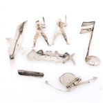 STERLING SILVER FASHION BROOCHES 