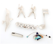 STERLING SILVER FASHION BROOCHES 