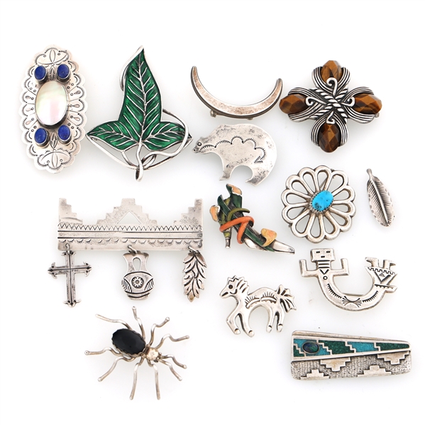STERLING SILVER SIGNED BROOCH/PENDANTS