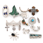 STERLING SILVER SIGNED BROOCH/PENDANTS