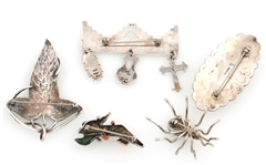 STERLING SILVER SIGNED BROOCH/PENDANTS