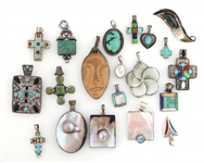 STERLING SILVER SEMI-PRECIOUS STONE PENDANTS