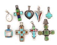 STERLING SILVER SEMI-PRECIOUS STONE PENDANTS