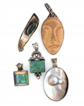 STERLING SILVER SEMI-PRECIOUS STONE PENDANTS