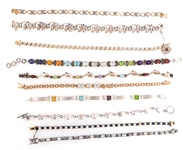 STERLING SILVER SEMI-PRECIOUS STONE & CZ BRACELETS