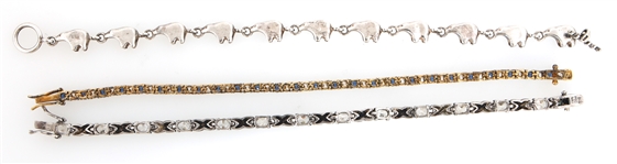 STERLING SILVER SEMI-PRECIOUS STONE & CZ BRACELETS