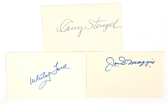 MAJOR LEAGUE BASEBALL HOF AUTOGRAPH INDEX CARDS