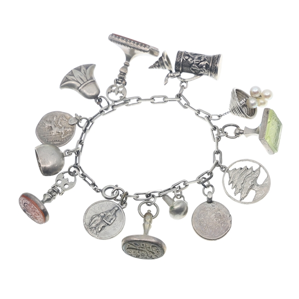 COIN SILVER CHARM BRACELET