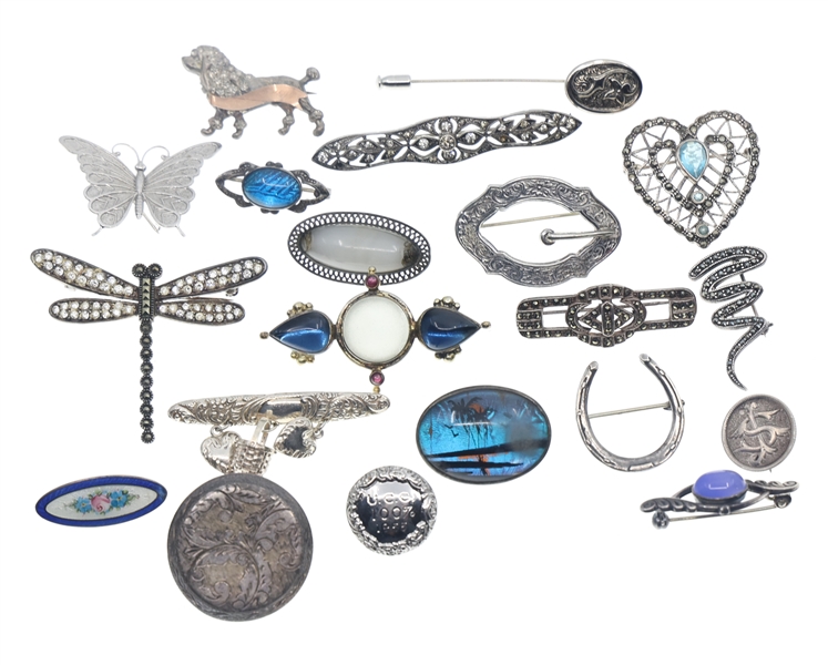 STERLING SILVER JEWELRY BROOCH PINS