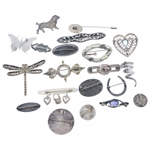STERLING SILVER JEWELRY BROOCH PINS