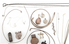 STERLING SILVER JEWELRY NECKLACE, BRACELETS, & PENDANTS